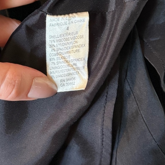 THEORY Melody Black Silk Short Sleeve Casual Dress- Size 4 - Picture 6 of 6